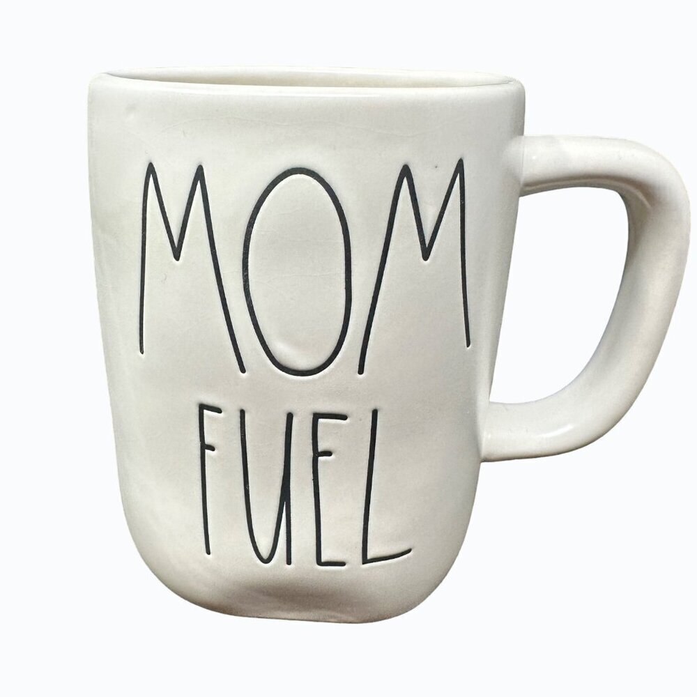 Rae Dunn Mug MOM FUEL Large Coffee Cup Ceramic 20oz Gift Magenta Farmhouse Matte